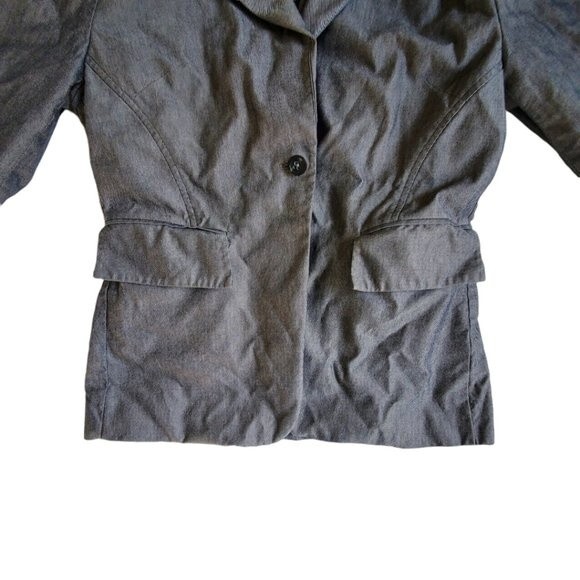 Banana Republic Gray 1 Button Blazer Jacket Size 10 - Picture 5 of 13